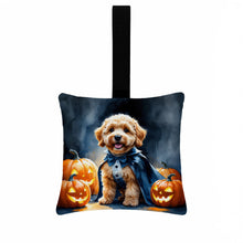 Load image into Gallery viewer, Goldendoodle Puppy Halloween Mini Hanging Pillow Ornament 3.5 × 3.5