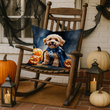 Load image into Gallery viewer, Goldendoodle Puppy Halloween Throw Pillow