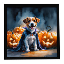 Load image into Gallery viewer, Jack Russell Terrier Puppy Halloween Framed Metal Print