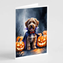 Load image into Gallery viewer, Chocolate Labradoodle Puppy Halloween Greeting Cards Pack of 8