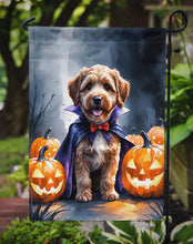 Load image into Gallery viewer, Chocolate Labradoodle Puppy Halloween Garden Flag