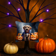 Load image into Gallery viewer, Chocolate Labradoodle Puppy Halloween Mini Hanging Pillow Ornament 3.5 × 3.5