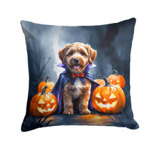 Load image into Gallery viewer, Chocolate Labradoodle Puppy Halloween Throw Pillow
