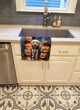 Load image into Gallery viewer, Labradoodle Puppy Halloween Kitchen Towel