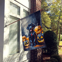Load image into Gallery viewer, Black Labrador Retriever Puppy Halloween House Flag