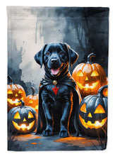 Load image into Gallery viewer, Black Labrador Retriever Puppy Halloween House Flag