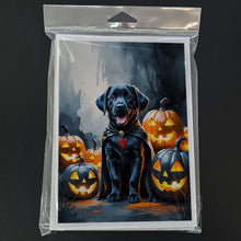 Load image into Gallery viewer, Black Labrador Retriever Puppy Halloween Greeting Cards Pack of 8
