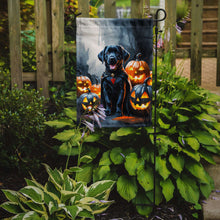 Load image into Gallery viewer, Black Labrador Retriever Puppy Halloween Garden Flag
