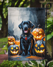 Load image into Gallery viewer, Black Labrador Retriever Puppy Halloween Garden Flag