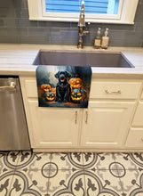 Load image into Gallery viewer, Black Labrador Retriever Puppy Halloween Kitchen Towel