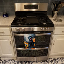 Load image into Gallery viewer, Black Labrador Retriever Puppy Halloween Kitchen Towel