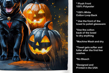 Load image into Gallery viewer, Black Labrador Retriever Puppy Halloween Kitchen Towel