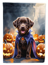 Load image into Gallery viewer, Chocolate Labrador Retriever Puppy Halloween House Flag