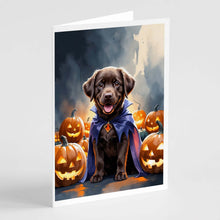 Load image into Gallery viewer, Chocolate Labrador Retriever Puppy Halloween Greeting Cards Pack of 8