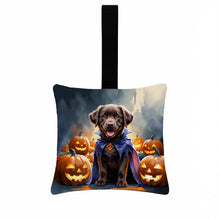 Load image into Gallery viewer, Chocolate Labrador Retriever Puppy Halloween Mini Hanging Pillow Ornament 3.5 × 3.5
