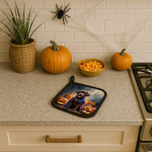 Load image into Gallery viewer, Chocolate Labrador Retriever Puppy Halloween Pair of Pot Holders