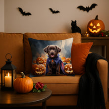 Load image into Gallery viewer, Chocolate Labrador Retriever Puppy Halloween Throw Pillow