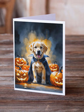 Load image into Gallery viewer, Yellow Labrador Retriever Puppy Halloween Greeting Cards Pack of 8