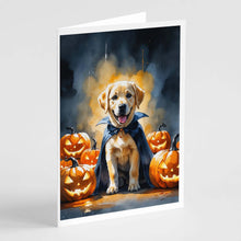 Load image into Gallery viewer, Yellow Labrador Retriever Puppy Halloween Greeting Cards Pack of 8