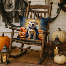 Load image into Gallery viewer, Yellow Labrador Retriever Puppy Halloween Throw Pillow