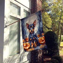 Load image into Gallery viewer, Miniature Pinscher Puppy Halloween House Flag