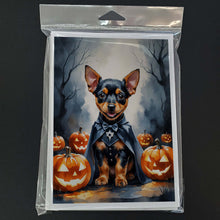 Load image into Gallery viewer, Miniature Pinscher Puppy Halloween Greeting Cards Pack of 8