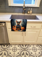Load image into Gallery viewer, Miniature Pinscher Puppy Halloween Kitchen Towel