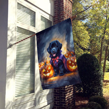 Load image into Gallery viewer, Black Newfoundland Puppy Halloween House Flag