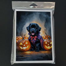 Load image into Gallery viewer, Black Newfoundland Puppy Halloween Greeting Cards Pack of 8