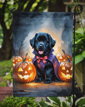 Load image into Gallery viewer, Black Newfoundland Puppy Halloween Garden Flag