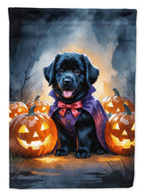 Load image into Gallery viewer, Black Newfoundland Puppy Halloween Garden Flag