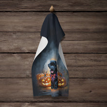 Load image into Gallery viewer, Black Newfoundland Puppy Halloween Kitchen Towel