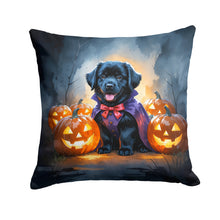 Load image into Gallery viewer, Black Newfoundland Puppy Halloween Throw Pillow