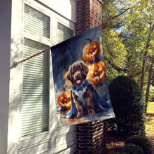 Load image into Gallery viewer, Chocolate Newfoundland Puppy Halloween House Flag