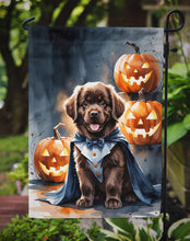 Load image into Gallery viewer, Chocolate Newfoundland Puppy Halloween Garden Flag