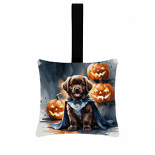 Load image into Gallery viewer, Chocolate Newfoundland Puppy Halloween Mini Hanging Pillow Ornament 3.5 × 3.5