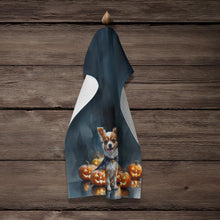 Load image into Gallery viewer, Papillon Puppy Halloween Kitchen Towel