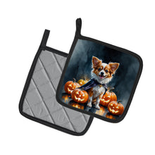 Load image into Gallery viewer, Papillon Puppy Halloween Pair of Pot Holders