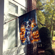 Load image into Gallery viewer, Tricolor Papillon Puppy Halloween House Flag