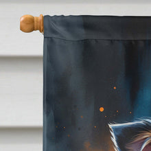 Load image into Gallery viewer, Tricolor Papillon Puppy Halloween House Flag