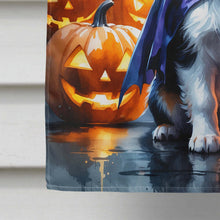 Load image into Gallery viewer, Tricolor Papillon Puppy Halloween House Flag