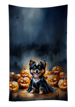 Load image into Gallery viewer, Balck and Tan Pomeranian Puppy Halloween Kitchen Towel