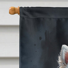 Load image into Gallery viewer, White Pomeranian Puppy Halloween House Flag