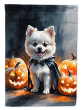 Load image into Gallery viewer, White Pomeranian Puppy Halloween House Flag