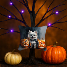 Load image into Gallery viewer, White Pomeranian Puppy Halloween Mini Hanging Pillow Ornament 3.5 × 3.5