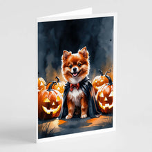 Load image into Gallery viewer, Pomeranian Puppy Halloween Greeting Cards Pack of 8
