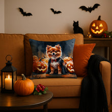 Load image into Gallery viewer, Pomeranian Puppy Halloween Throw Pillow