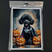 Load image into Gallery viewer, Black Poodle Puppy Halloween Greeting Cards Pack of 8