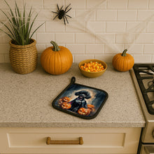 Load image into Gallery viewer, Black Poodle Puppy Halloween Pair of Pot Holders