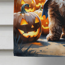 Load image into Gallery viewer, Chocolate Poodle Puppy Halloween House Flag